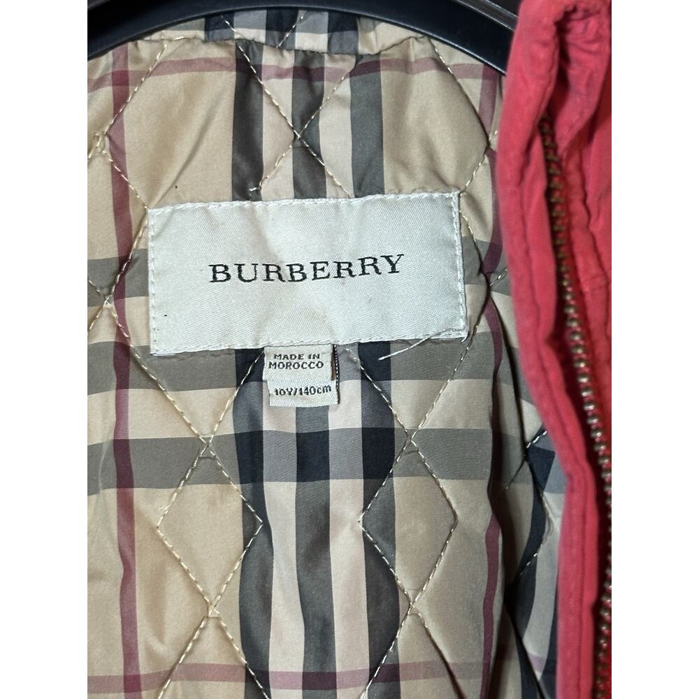 Burberry London Jacket Youth Red Nova Check Winter Rain Boy Zip Snap Size 10 US - Picture 4 of 12